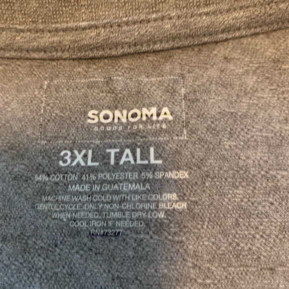 Sonoma 3XL Tall Heather Gray Long Sleeve Shirt NWOT - Picture 2 of 2